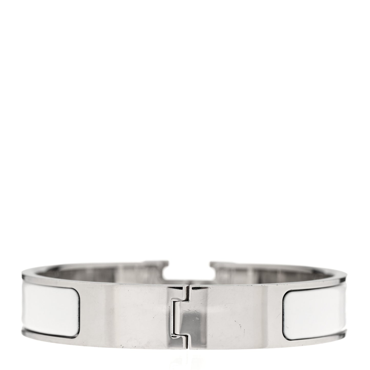 Enamel Narrow Clic Clac H Bracelet PM White