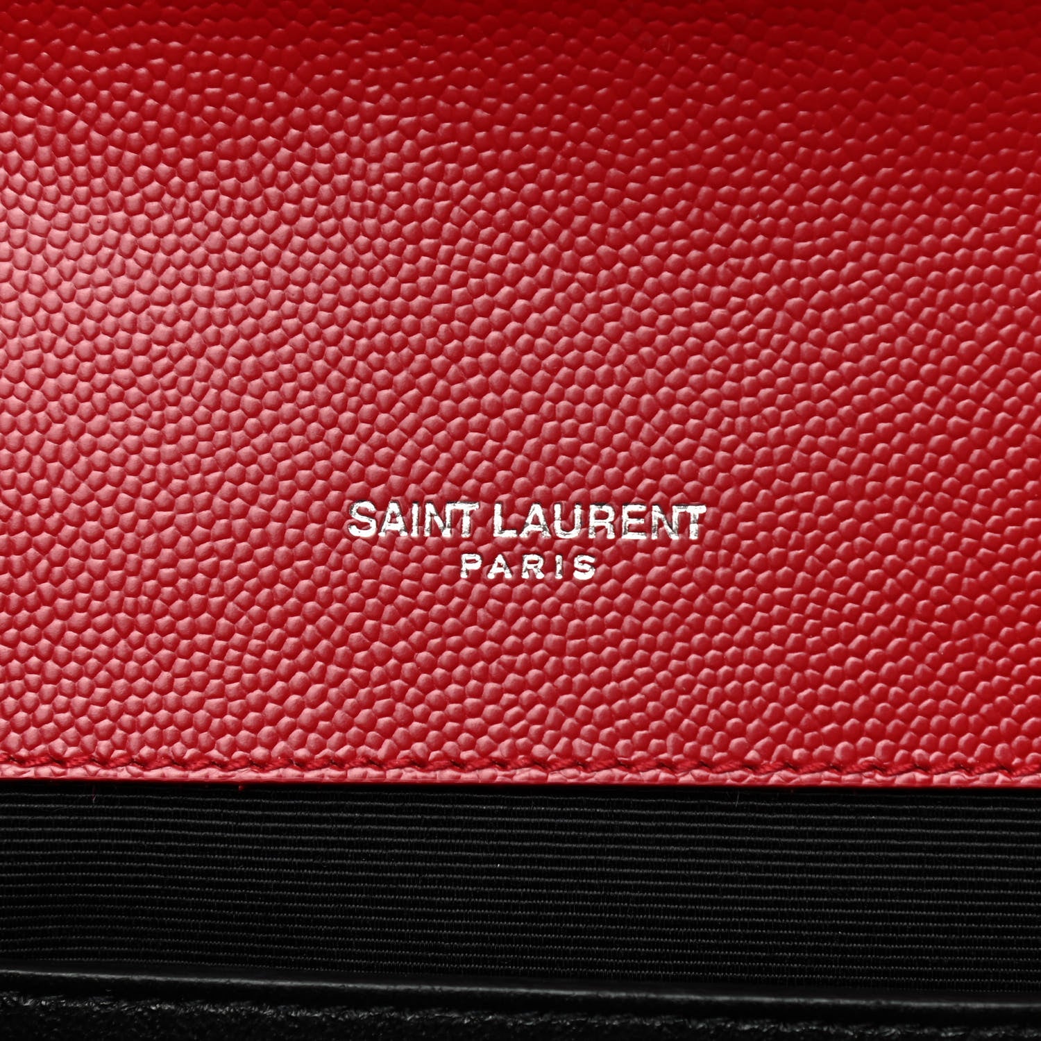 Saint Laurent Grain De Poudre Textured Mixed Matelasse Triquilt Medium Monogram Satchel New Red 6 of 9