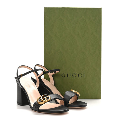 Gucci Lifford Calfskin GG Marmont Ankle Wrap 75mm Sandals 36 Black 9 of 9