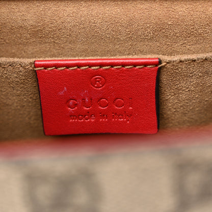 Gucci GG Supreme Monogram Calfskin Small Padlock Shoulder Bag Beige Hibiscus Red New Rosette 6 of 12