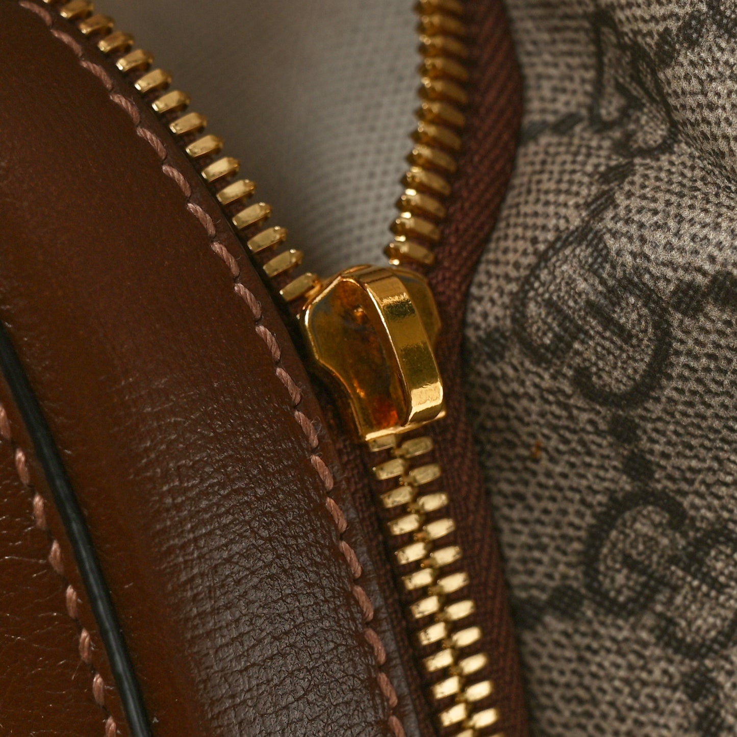 GG Supreme Monogram Azalea Calfskin Fake/Not Retro Interlocking G Day Backpack Beige Ebony Brown Sugar