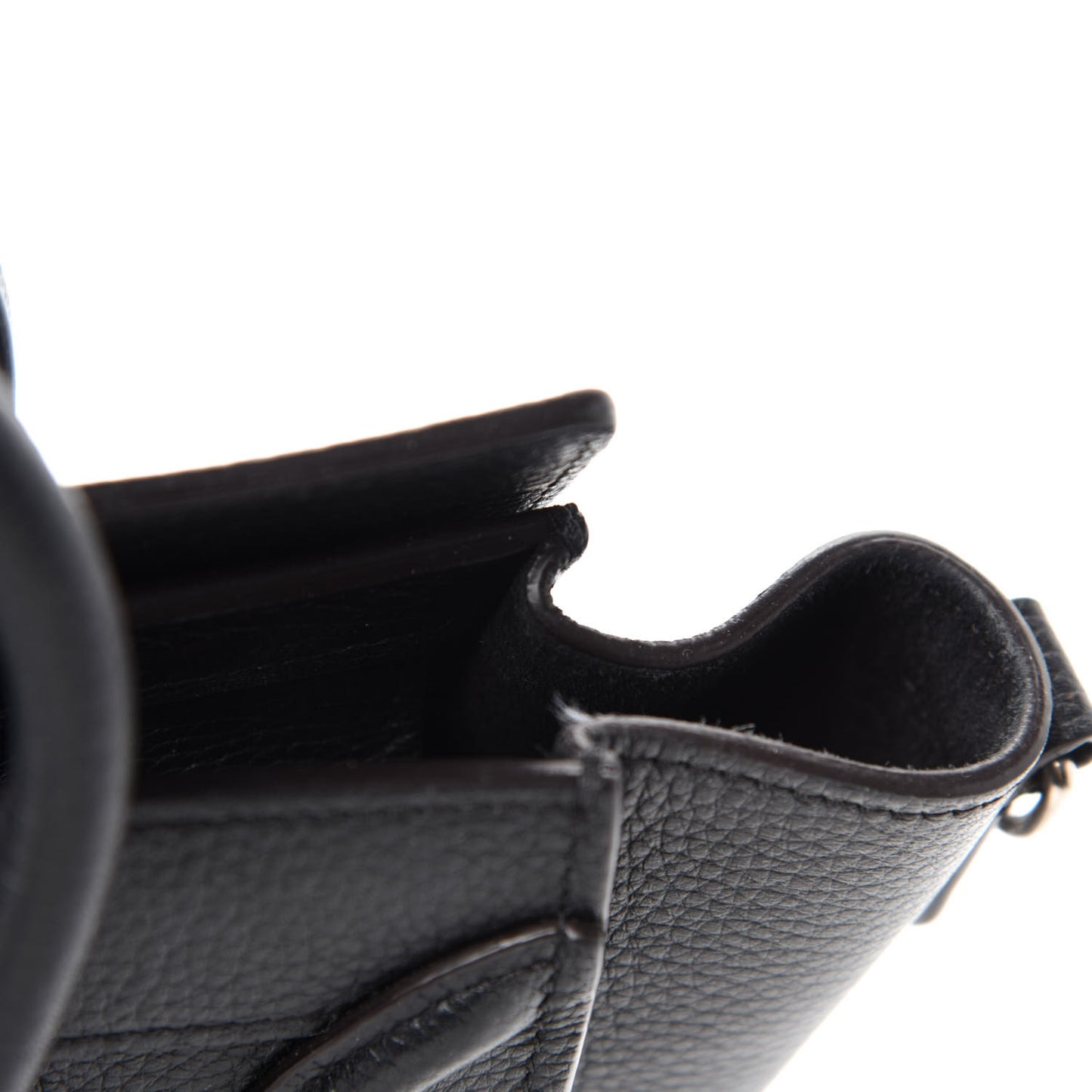 Drummed Calfskin Nano Luggage Black