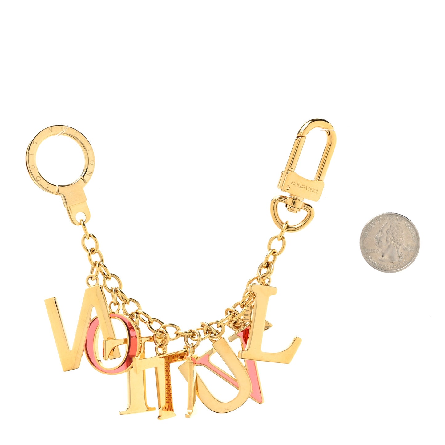 LV Tag Bag Charm Gold