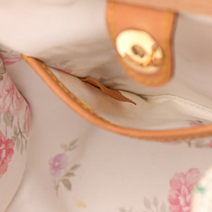 Louis Vuitton Silk Satin Monogram Multicolor Abelia White 7 of 14