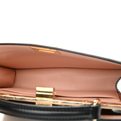 Fendi Vitello King Luxor Shiny Nappa Medium Peekaboo I SEE U East West Satchel Black Light Rose 5 of 11