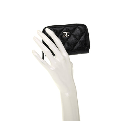 Chanel Caviar Quilted Zip Card Holder Black 2 of 8
