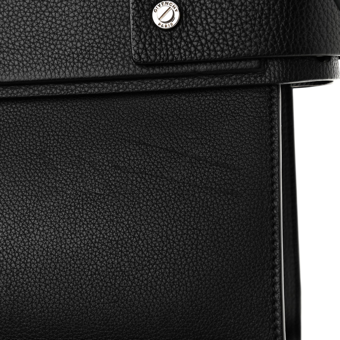 Grained Calfskin Small Horizon Satchel Black