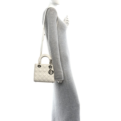 Christian Dior Lambskin Cannage Small My ABCDior Lady Dior White 2 of 10
