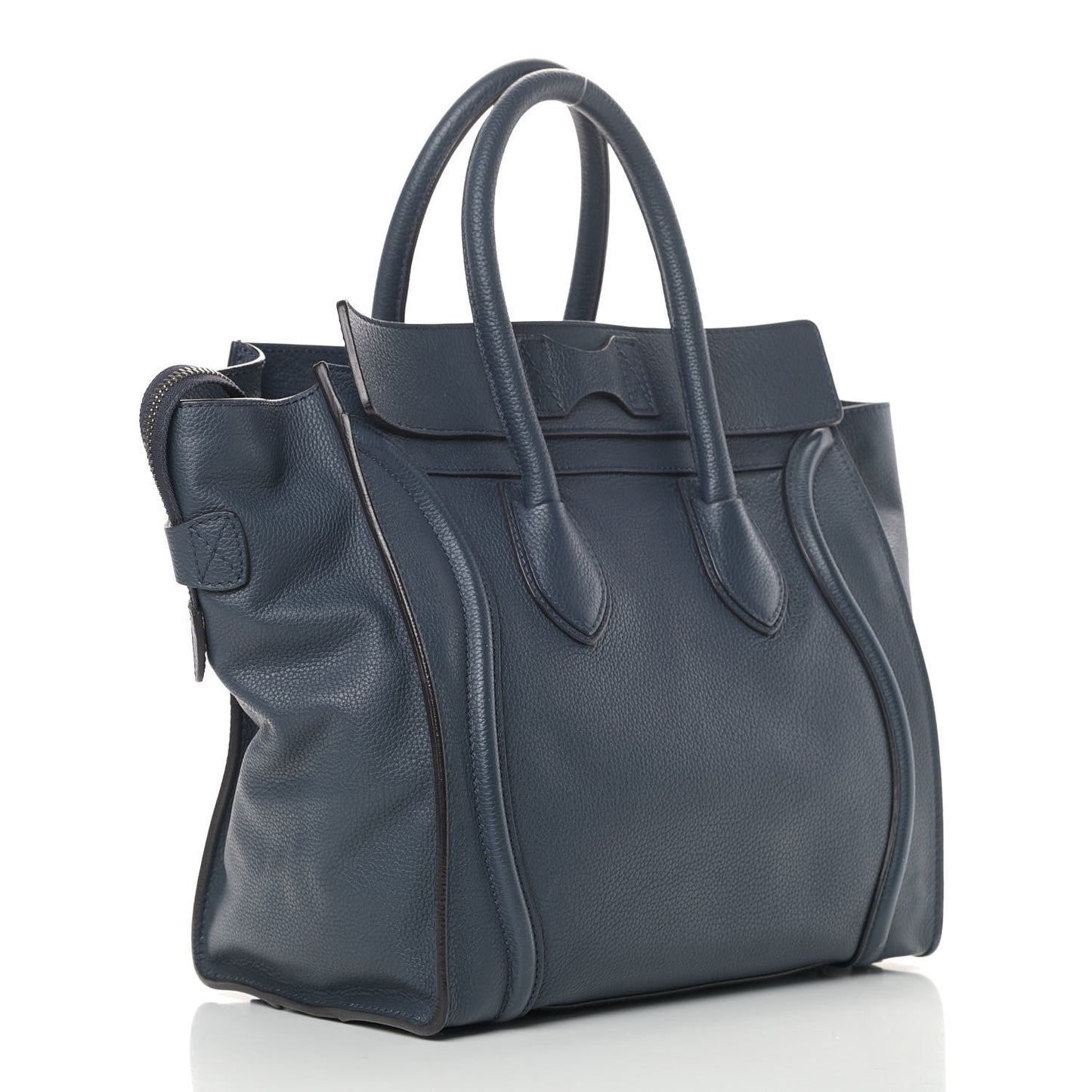 Drummed Calfskin Mini Luggage Blue