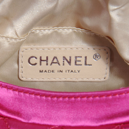 Chanel Satin Quilted Flap Clutch Fuchsia 6 of 7