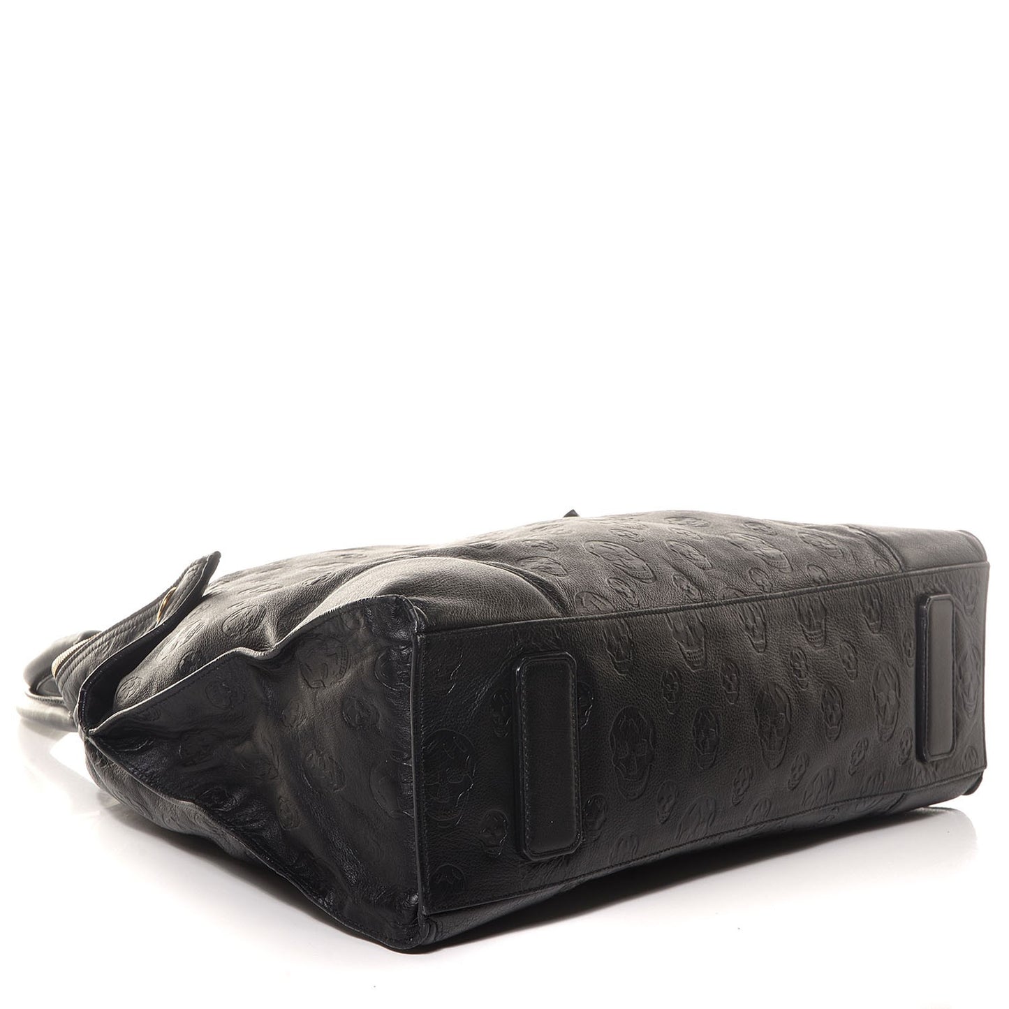 Leather Skull Embossed De Manta Tote Black