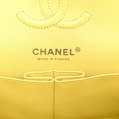 Chanel Caviar Quilted Medium Double Flap Light Yellow 6 of 9