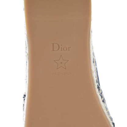Christian Dior Canvas Tie and Dior Embroidered Granville 15mm Espadrilles 38 Denim 6 of 9