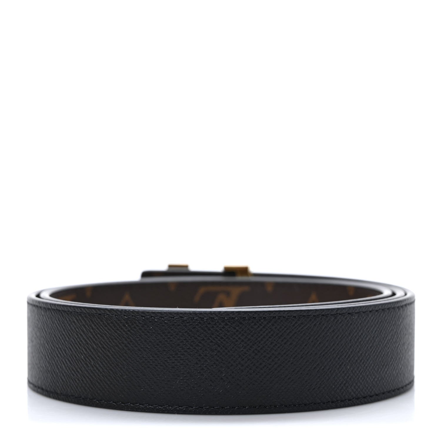 Louis Vuitton Calfskin Monogram 40mm LV Initiales Reversible Belt 85/34 Black 3 of 6
