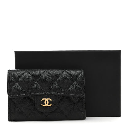 Chanel Caviar Quilted Flap Card Holder Wallet Black 9 of 9