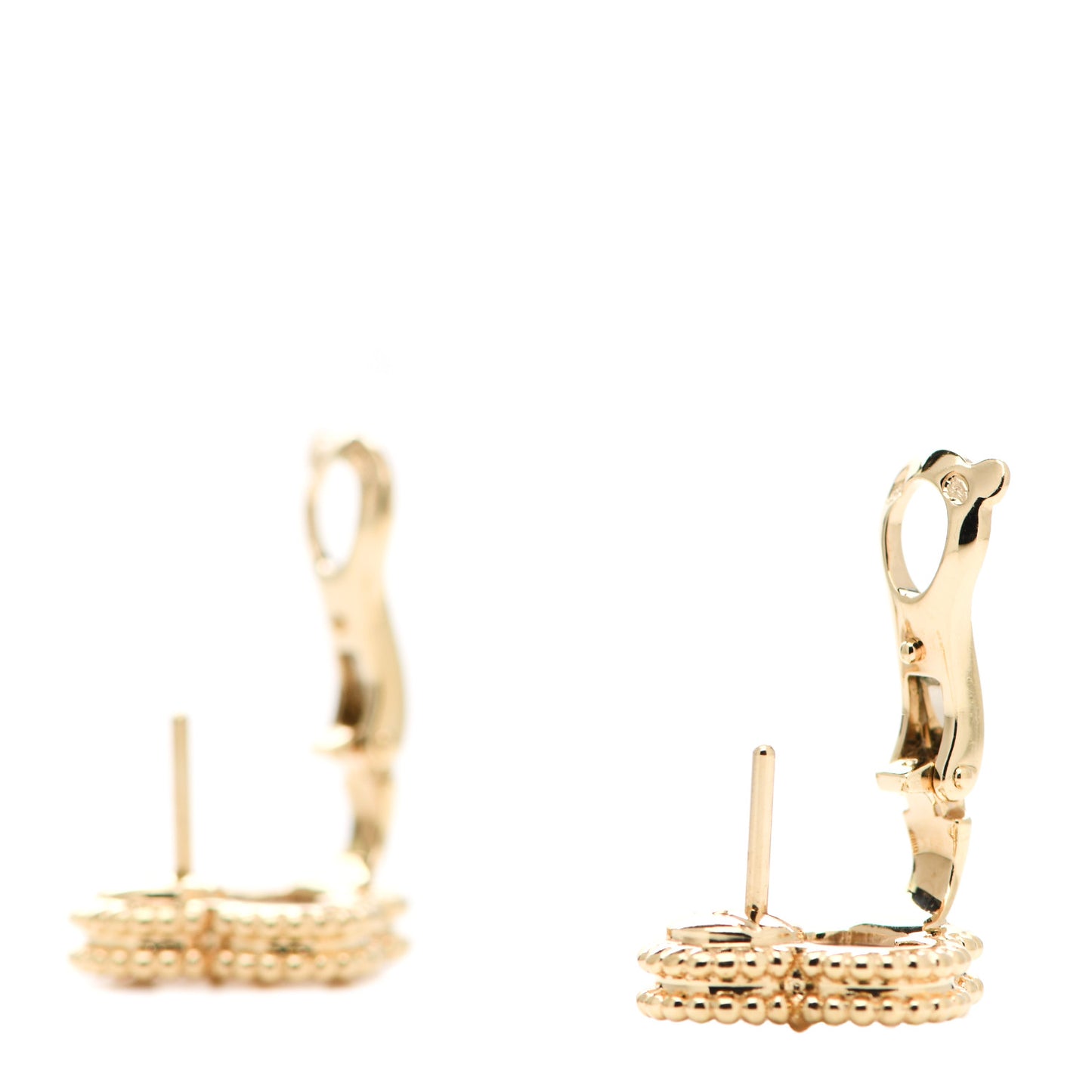 18K Yellow Gold Mother of Pearl Vintage Alhambra Earrings