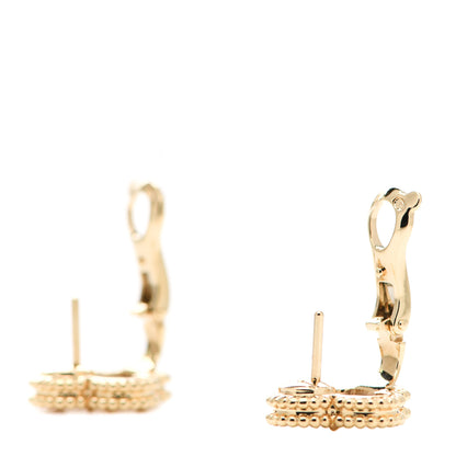 Van Cleef & Arpels 18K Yellow Gold Mother of Pearl Vintage Alhambra Earrings 3 of 4