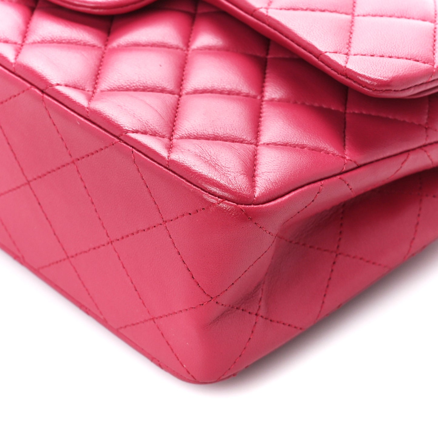Lambskin Quilted Small Double Flap Pink