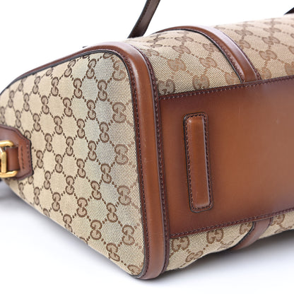 Gucci Monogram Medium Lady Web Boston Bag Beige Cuir 8 of 16