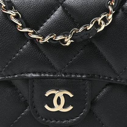 Chanel Lambskin Quilted Chain Belt Bag Black 9 of 11