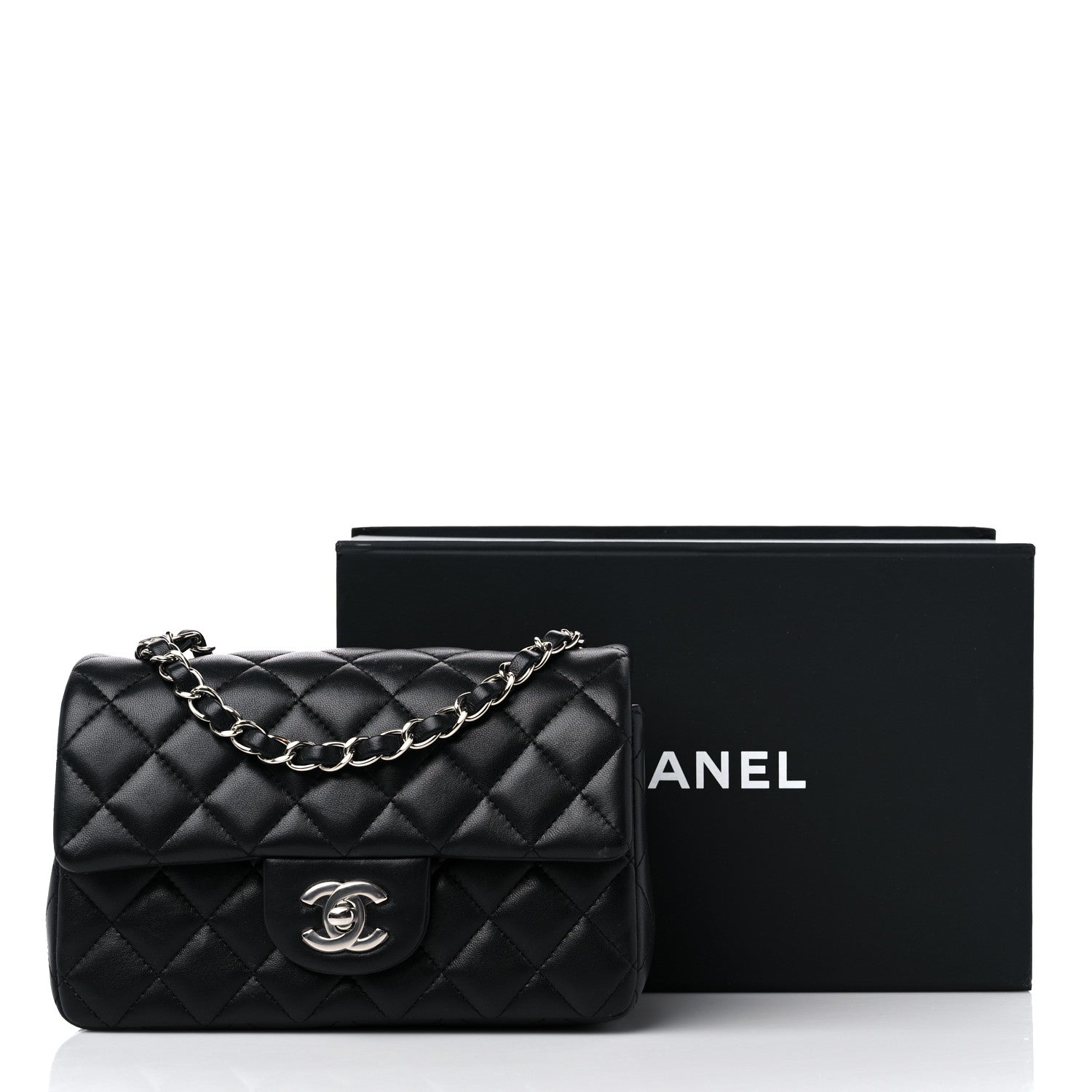 Chanel Lambskin Quilted Mini Rectangular Flap Black 11 of 11