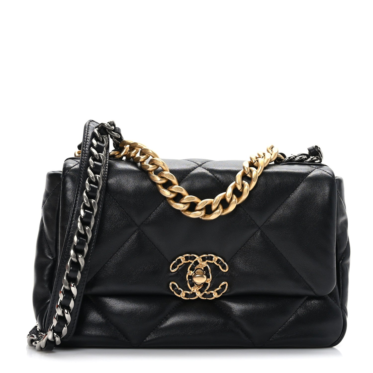 Chanel Lambskin Quilted Medium Chanel 19 Flap Black 1 of 9