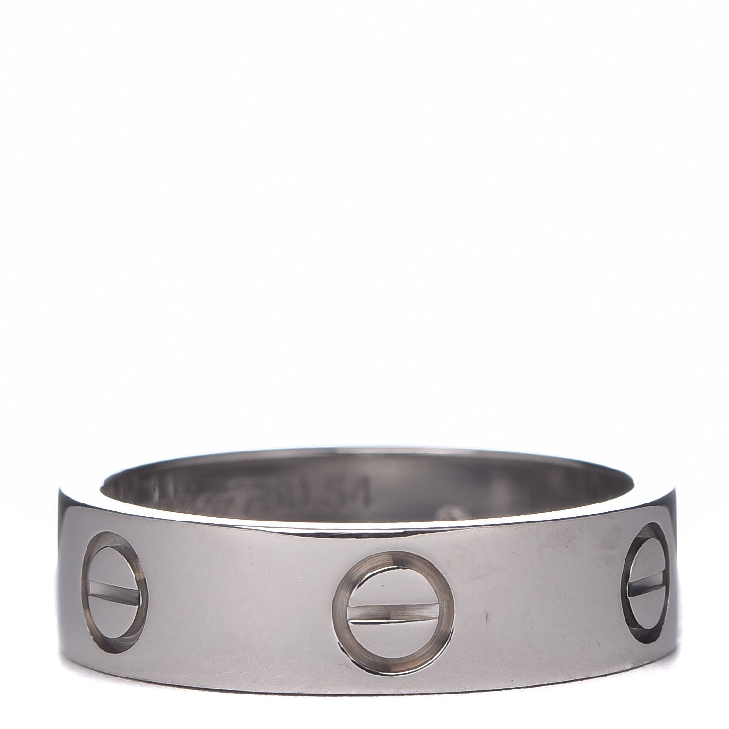 Cartier 18K White Gold 5.5mm LOVE Ring 54 6.75 1 of 4