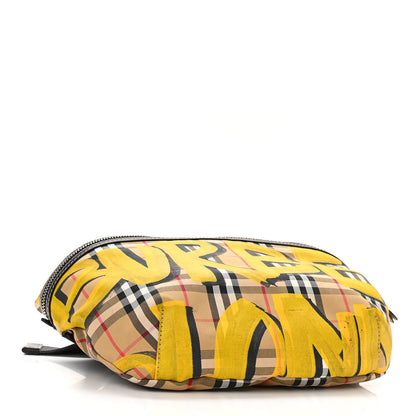 Burberry Vintage Check Graffiti Print Sonny Bum Bag Archive Yellow 4 of 11