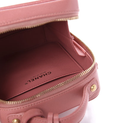 Chanel Caviar Quilted CC North South Filigree Vanity Case Pink 5 of 11