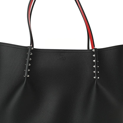 Christian Louboutin Calfskin Spiked Large Cabarock Shopper Tote Black 7 of 9