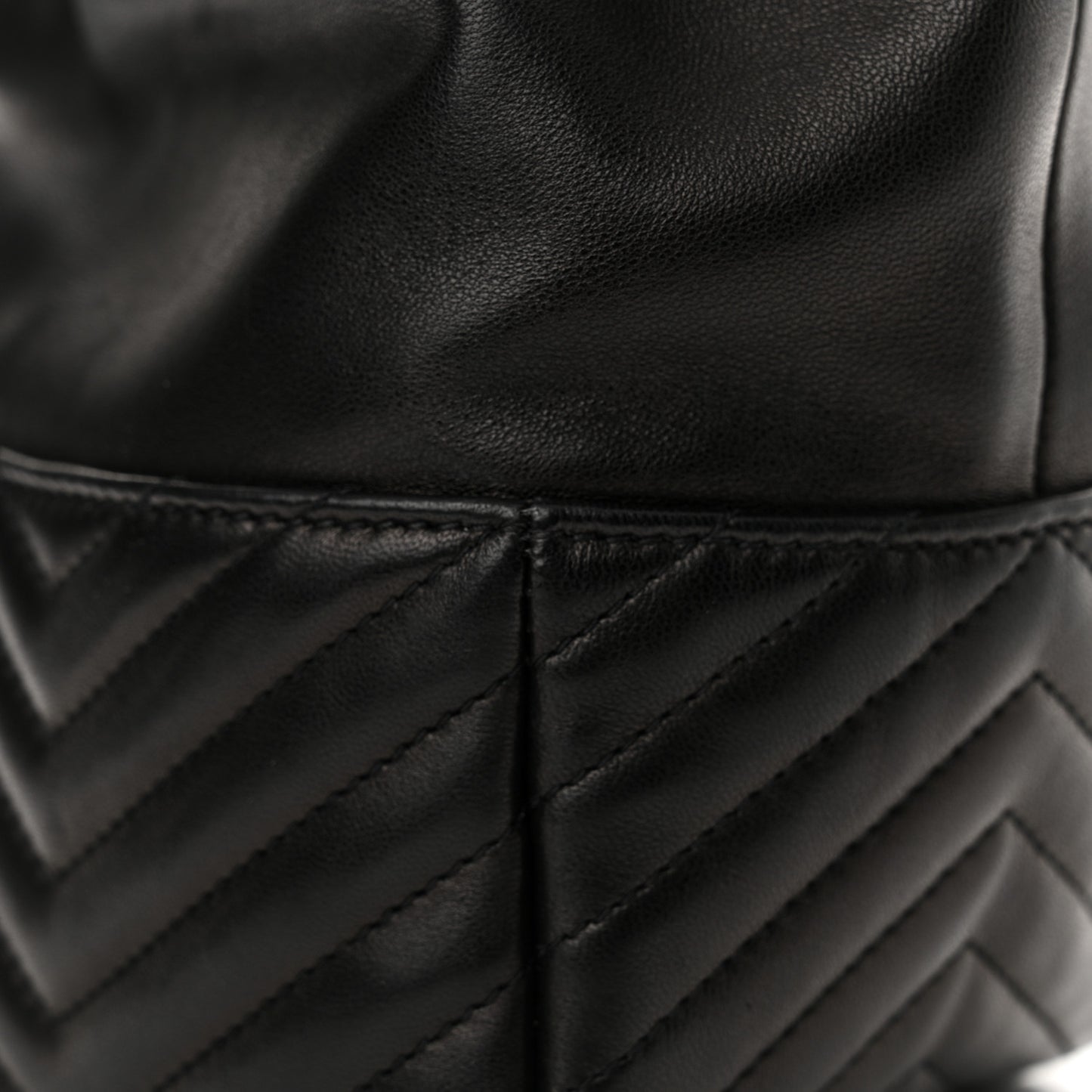 Lambskin Matelasse Monogram Joe Mini Bucket Bag Black