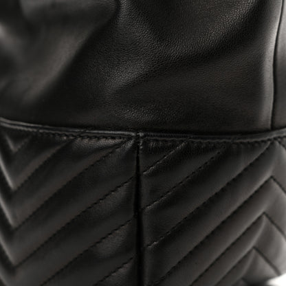 Saint Laurent Lambskin Matelasse Monogram Joe Mini Bucket Bag Black 11 of 12