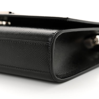 Saint Laurent Grain De Poudre Small Monogram Kate Satchel Black 10 of 10