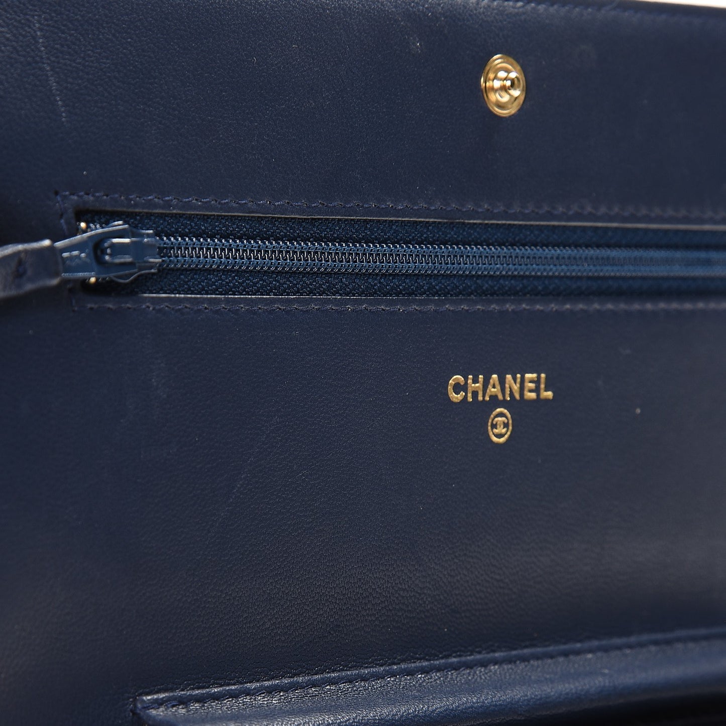 Lambskin Quilted Boy Wallet On Chain WOC Blue