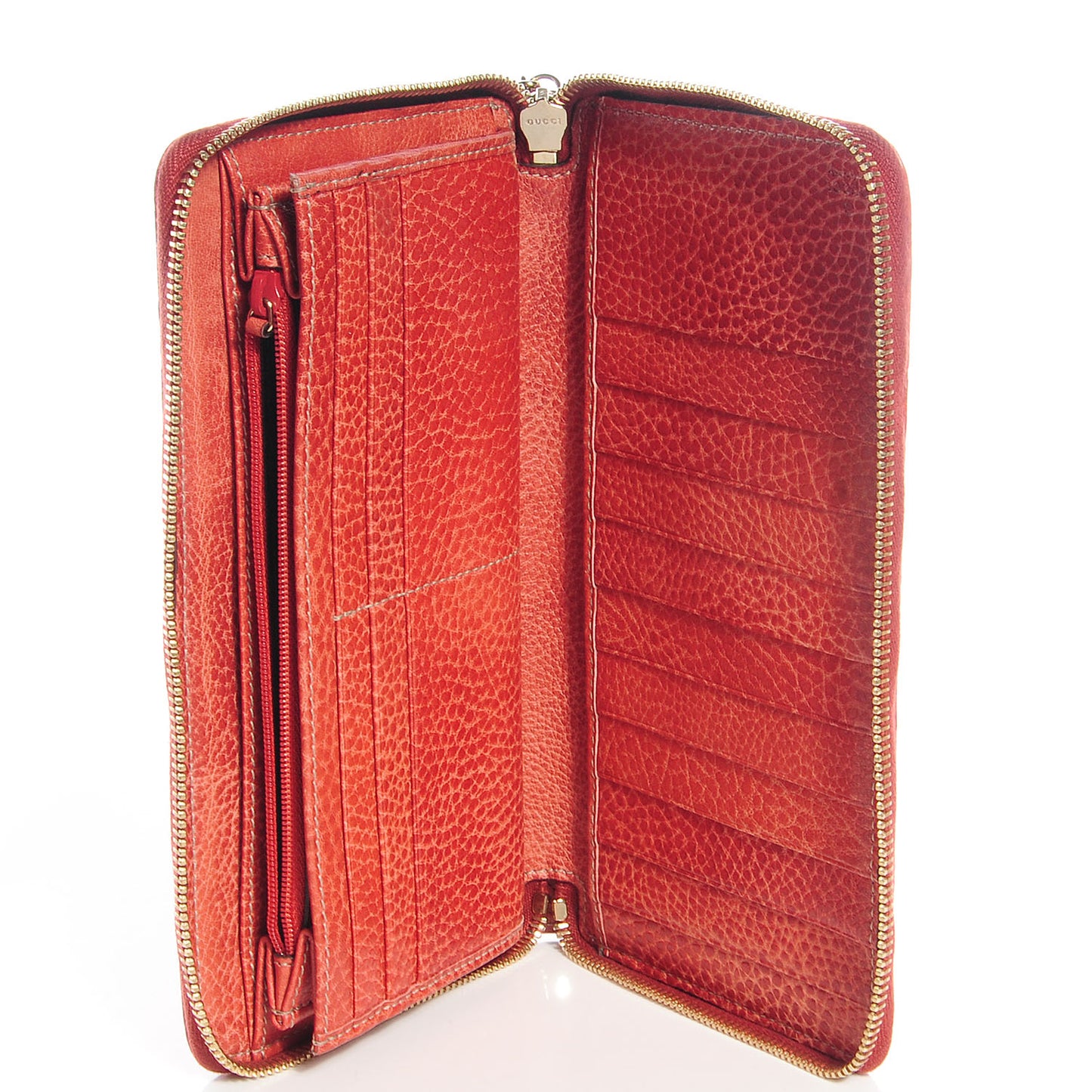 Guccissima Zip Around Wallet Dark Orange