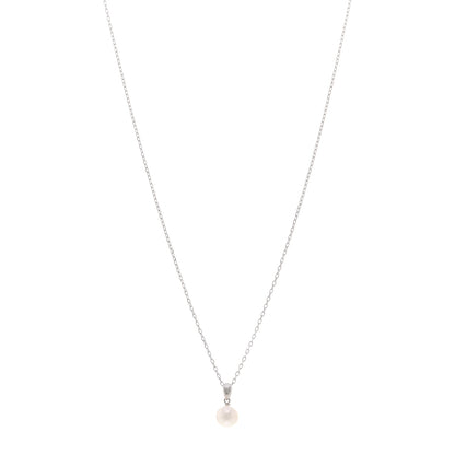 Mikimoto 18K White Gold Akoya Pearl 7.5mm Pendant Necklace 1 of 5