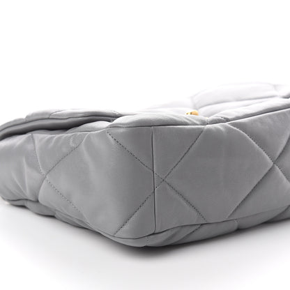 Chanel Goatskin Quilted Large 19 Flap Grey 8 of 9