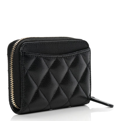 Chanel Caviar Quilted Zip Coin Purse Black 2 of 5