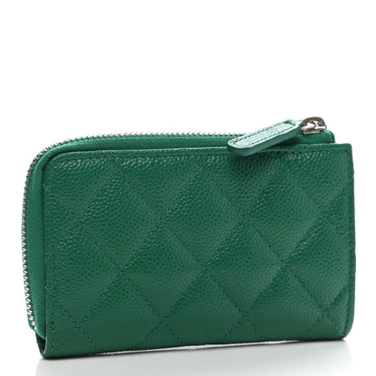 Chanel Caviar Quilted Zipped Key Holder Case Green 3 of 8