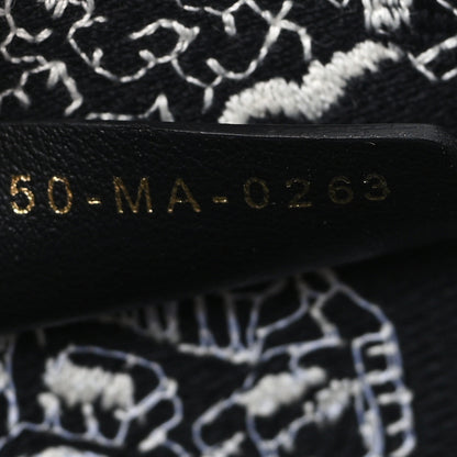 Christian Dior Canvas Embroidered Medium Plan De Paris Book Tote Black White 7 of 10