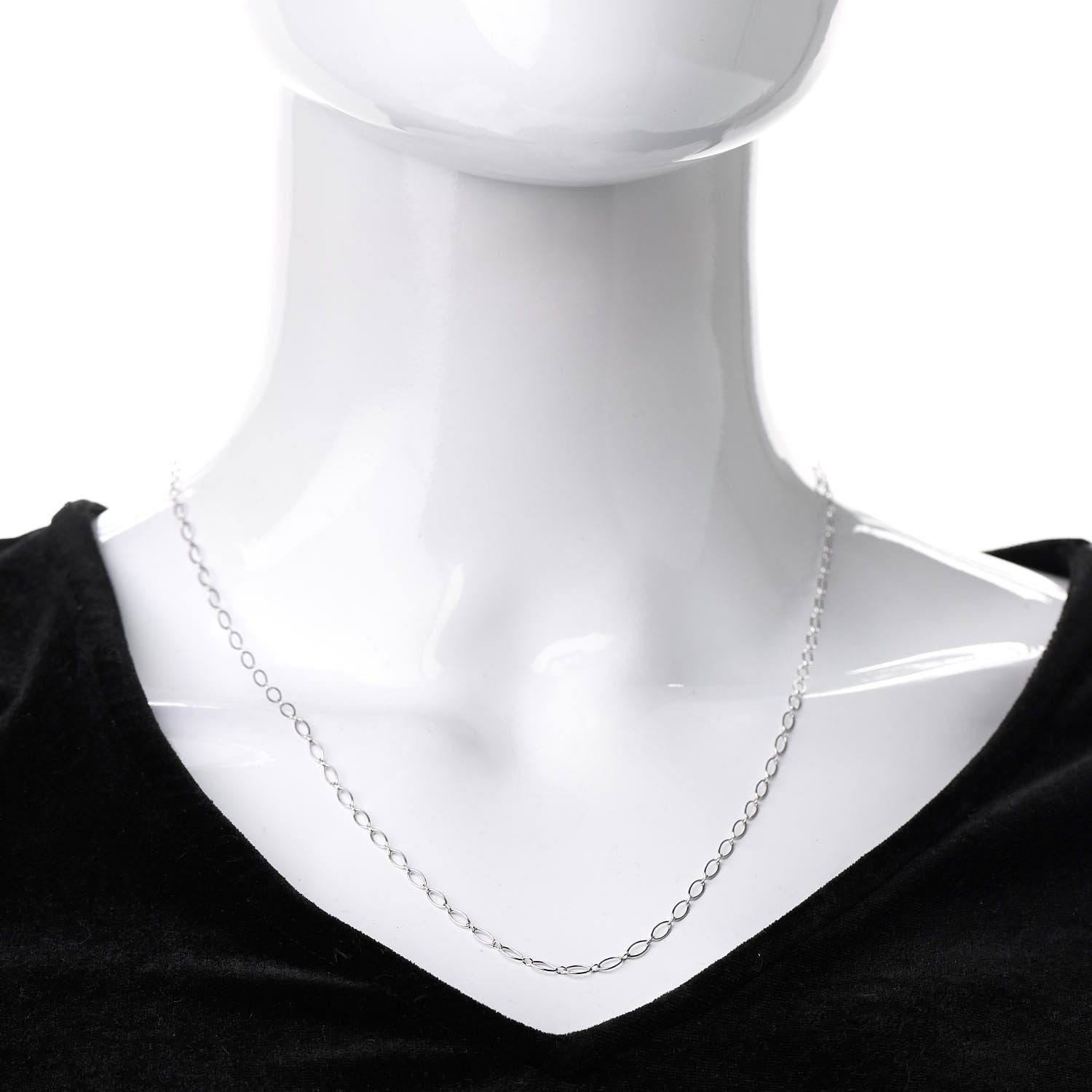 Tiffany 18K White Gold Oval Link Chain Necklace 20" 2 of 5