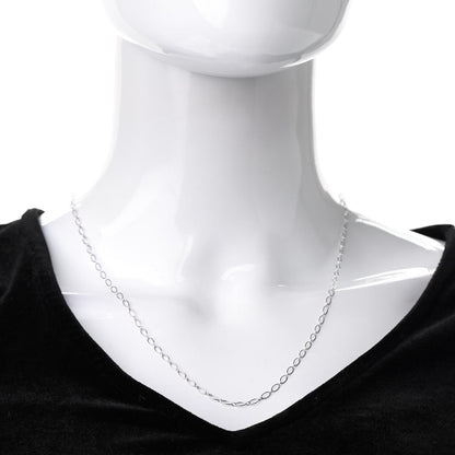 Tiffany 18K White Gold Oval Link Chain Necklace 20" 2 of 5