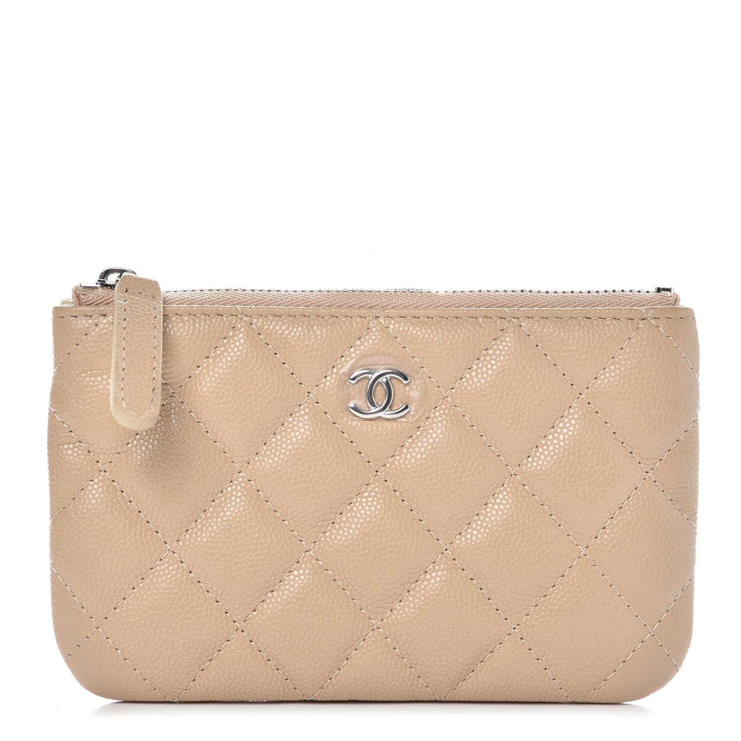 Chanel Caviar Quilted Small Cosmetic Case Beige 1 of 10