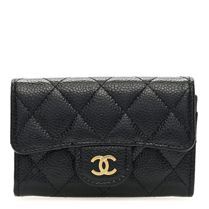 Chanel Caviar Quilted Flap Card Holder Wallet Black 1 of 7