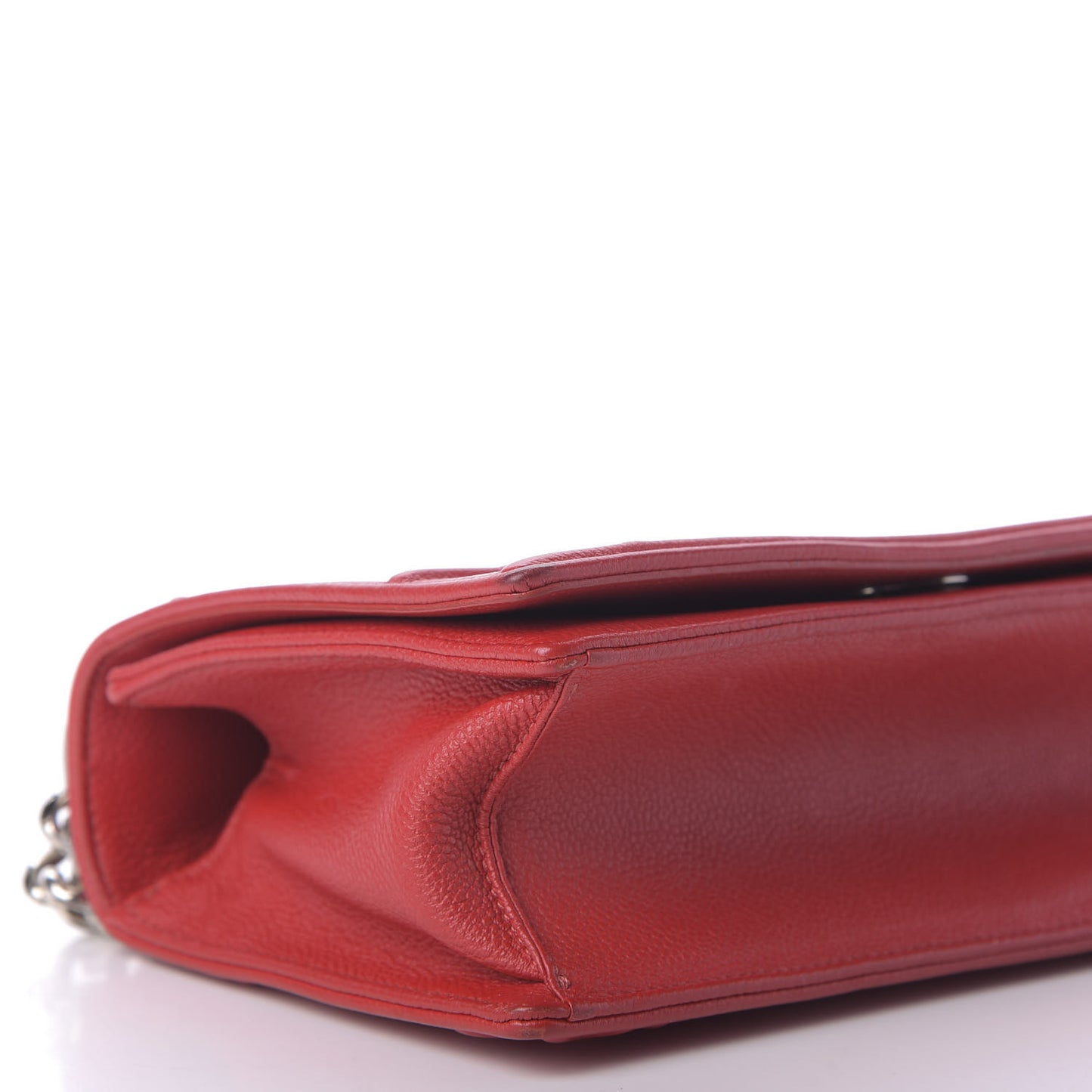 Grained Calfskin Medium Diorama Flap Bag Red