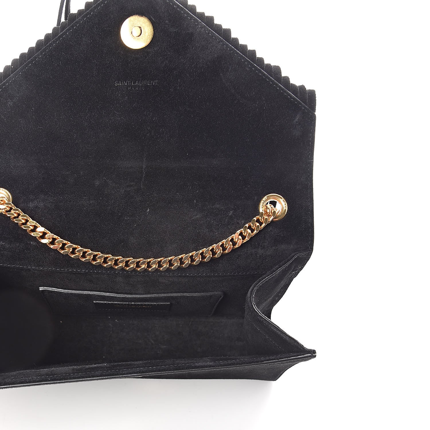 Saint Laurent Suede Fringe Small Monogram Satchel Black 5 of 9