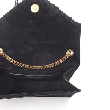 Saint Laurent Suede Fringe Small Monogram Satchel Black 5 of 9