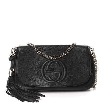 Gucci Pebbled Calfskin Medium Soho Flap Crossbody Black 1 of 10