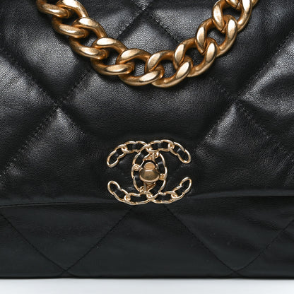 Chanel Goatskin Quilted Large Chanel 19 Flap Black 8 of 10