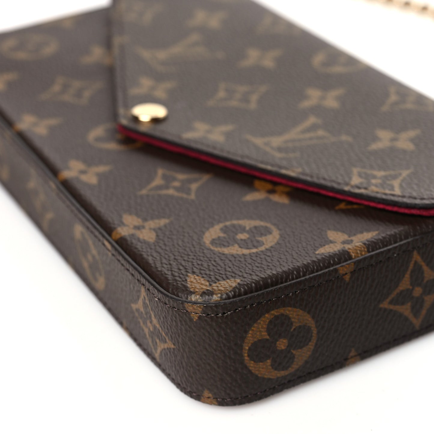 Monogram Pochette Felicie Chain Wallet Fuchsia